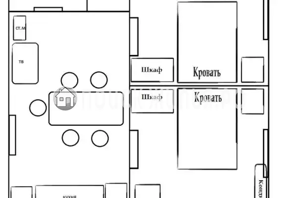 Частный сектор «Домик под ключ двухкомнатный»
